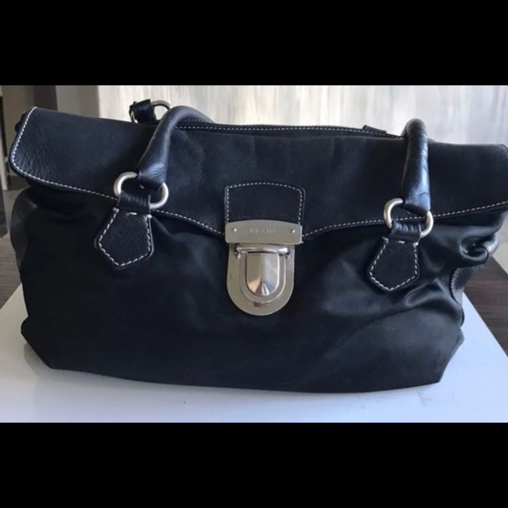 Prada leather and nylon purse